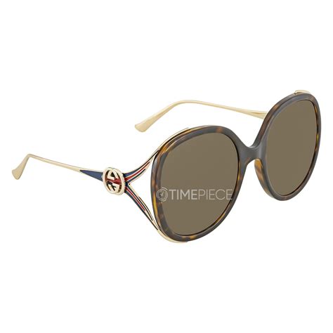 gucci brown round sunglasses gg0226s 002|Gucci women s gg0062s sunglasses.